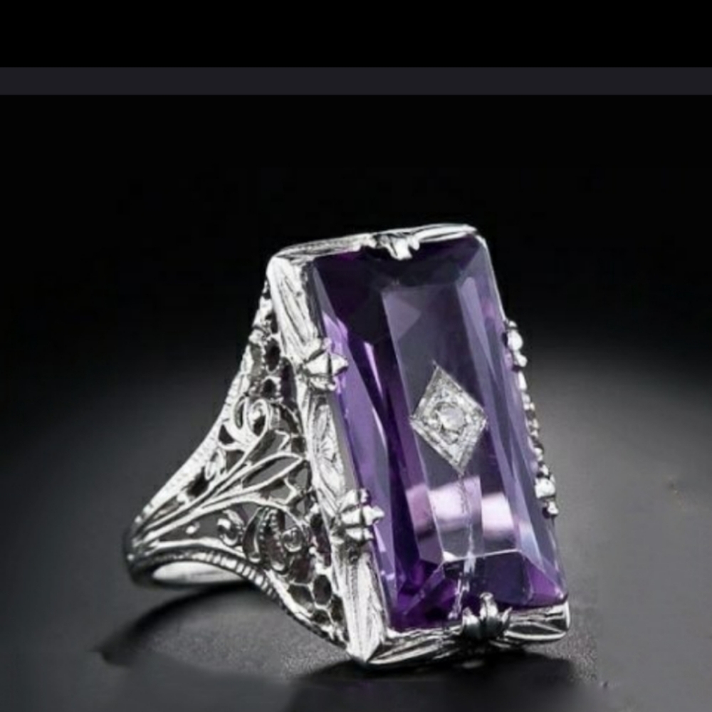 Fashion amethyst purple ring